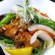 地頭鶏と季節野菜の酢鶏風